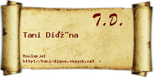 Tani Diána névjegykártya